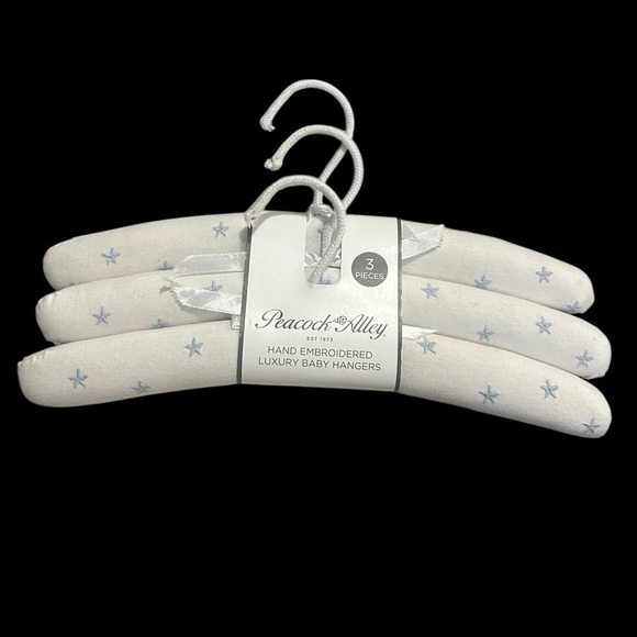Peacock Alley Hand-Embroidered Luxury Baby Clothes Hangers - Set of 3 - NWT - Picture 5 of 6